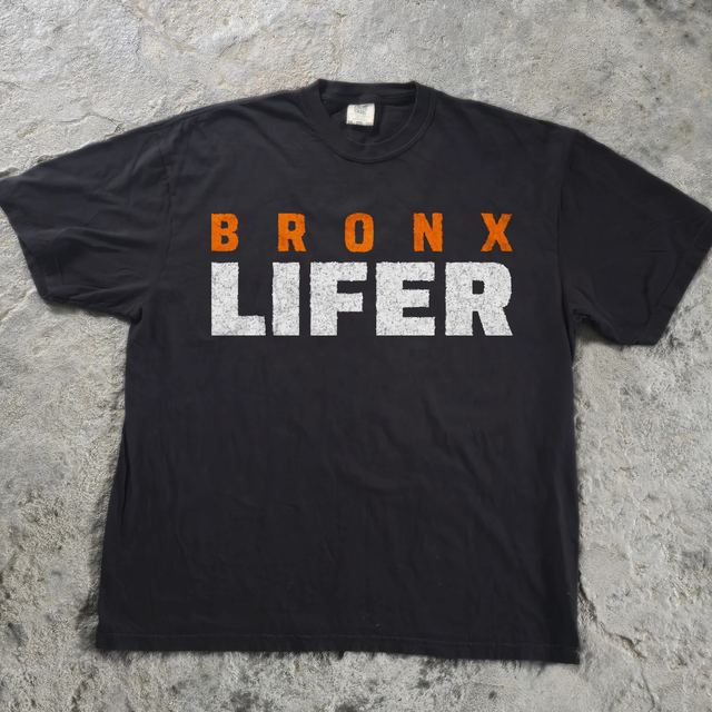 Bronx Lifer shirt, flat on concrete